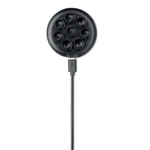 Chargeur sans fil avec anneau de support. Il comporte des ventouses à l'arrière pour un chargement pratique lors de l'utilisation du mobile.Sortie: DC5V/2A (10W) pour une charge rapide. Compatible avec lesderniers Android