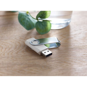 Clé USB 16 Go corps en paille de blé (50%) et en PP (50%).-Beige-8719941047334-4