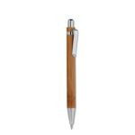Coffret stylo en bambou dans une boîte en carton. Stylo bille à  encre bleue à  poussoir avec fonction tactile et portemine.-Bois-8719941006003-3