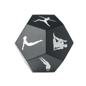 Dés de décision pour exercices de yoga en PU. Comprend 11 poses de yoga imprimées sur les différentes surfaces des dés.-Noir-8719941057517