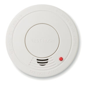 Détecteur de fumée en plastique blanc avec indicateur de fonction. 2 vis fournies pour la fixation. 1 pile 9 Volt incluse.-Blanc-8719941005419-2