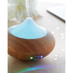 Diffuseur/humidificateur d'arôme avec lumière d'ambiance à  7 couleurs changeantes effet bambou. Capacité 170 ml.-Marron-8719941042940-4