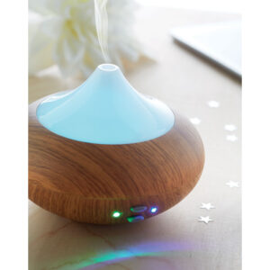 Diffuseur/humidificateur d'arôme avec lumière d'ambiance à  7 couleurs changeantes effet bambou. Capacité 170 ml.-Marron-8719941042940-4