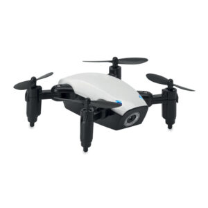 Drone pliable Wifi avec caméra pour prendre des photos et des vidéos. Livré avec télécommande et il est rechargeable. Avec une App sur votre smartphone vous pouvez également contrôler ce drone. 2 piles AAA exclues. Li-Ion 200 mAh rechargeable.-Blanc-8719941000995
