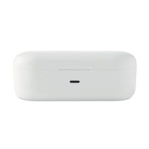 Ensemble de 2 oreillettes stéréo sans fil True Wireless  Stereo (TWS) 5.0 avec batterie intégrée de 35 mAh. Temps de jeu env. 2 heures. Câble de charge micro USB et une station de charge de 300 mAh.-Blanc-8719941046535-3