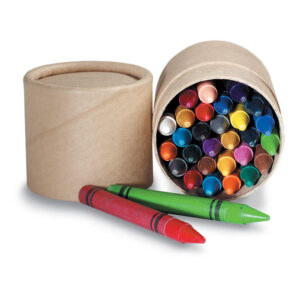 Etui 30 crayons cire en tube carton.-Beige-8719941013537-3