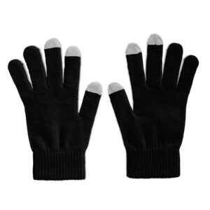 Gants tactiles pour Smartphone en acrylique. Les 3 extrémités tactiles des doigts sont composées de 30 % de fibres d'acier inoxydables.-Noir-8719941011656