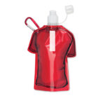 Gourde pliable en forme de T-shirt avec mousqueton. Sans BPA. Capacité 480 ml.-Rouge-8719941023826-1