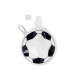 Gourde pliable en forme de ballon de  football en plastique sans BPA avec mousqueton. 500 ml.-Blanc-8719941024304