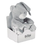 Grand nounours en peluche avec couverture. Présenté dans une boîte blanche de présentation pliable. Taille de la couverture 90x75.-Gris-8719941046627-5