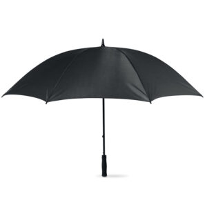 Grand parapluie anti-tempête en polyester 190T avec poignée en mousse. 8 panneaux. Ouverture manuelle. Diam 132 cm. Long Mât 76 cm.-Noir-8719941016347