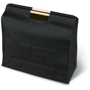 Grand sac shopping avec poignées en bois. 600D polyester.-Noir-8719941015265-1