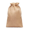 Sac cadeau grande taille en jute avec cordon. Dimension  env. 30 x 47 cm.-Beige-8719941049062