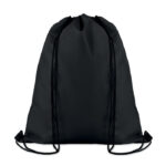 Grand sac cordelette 210D avec pochette zippée sur le devant.-Noir-8719941031326-1