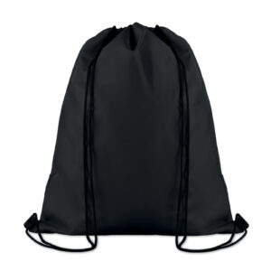 Grand sac cordelette 210D avec pochette zippée sur le devant.-Noir-8719941031326-1