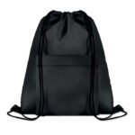 Grand sac cordelette 210D avec pochette zippée sur le devant.-Noir-8719941031326