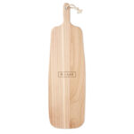 Grande planche de service en bois de paulownia avec corde de jute de forme naturelle.-Bois-8719941054059-5