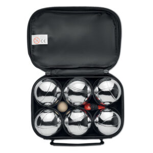 Jeu de boules en métal  livrée dans une housse en  polyester 600D. Boule poids 730g et diamètre 73 mm-Noir-8719941010079-1