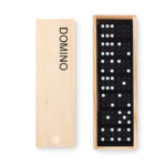 Jeu de domino présenté dans une boîte en bois.-Bois-8719941031623