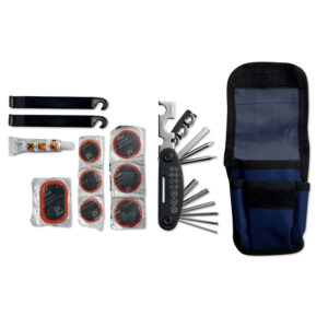 Kit de réparation pour vélo. Kit de 15 pièces composé de 2 démonte-pneus