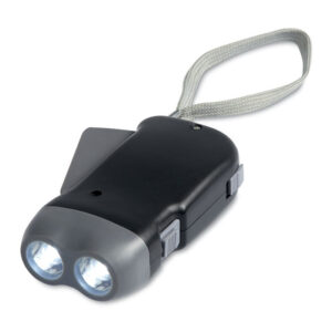 Lampe dynamo 2 LED en ABS.-Noir-8719941005006