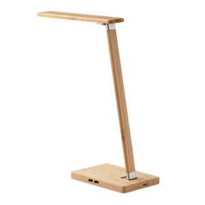 Lampe de bureau pliable en bambou avec 48 lampes LED