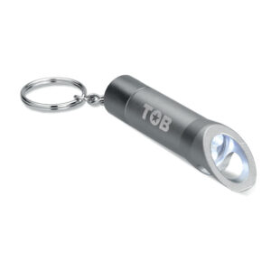 Lampe torche LED porte-clés en métal avec décapsuleur. Pile incluse.-Gris foncé-8719941020375-5