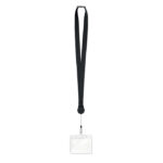 Lanyard en polyester avec Porte-badge extensible et fermeture de sécurité.-Noir-8719941044753-1