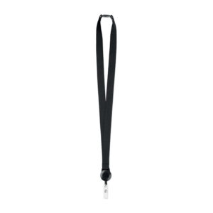 Lanyard en polyester avec Porte-badge extensible et fermeture de sécurité.-Noir-8719941044753-3