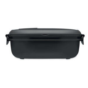 Lunch box avec couvercle hermétique en PP ( intérieur & extérieur). Passe au micro-ondes et au lave-vaisselle. Contenance de 1000 ml.-Noir-8719941050419-2