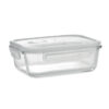 Lunchbox en verre borosilicaté avec couvercle d'étanchéité en PP. Convient aux micro-ondes. Contenance 900 ml.-Transparent-8719941049109