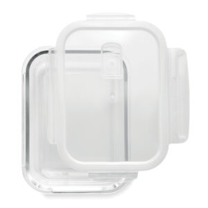 Lunchbox en verre borosilicaté avec couvercle d'étanchéité en PP. Convient aux micro-ondes. Contenance 900 ml.-Transparent-8719941049109-3