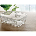 Lunchbox en verre borosilicaté avec couvercle d'étanchéité en PP. Convient aux micro-ondes. Contenance 900 ml.-Transparent-8719941049109-4
