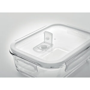 Lunchbox en verre borosilicaté avec couvercle d'étanchéité en PP. Convient aux micro-ondes. Contenance 900 ml.-Transparent-8719941049109-6