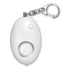 Mini alarme personnelle en ABS qui  s'active en tirant la goupille attachée au porte-clés. Comprend une lumière blanche LED. 3 piles AG13 incluses.-Blanc-8719941007321