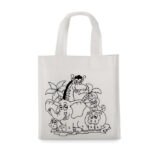 Mini sac shopping à  colorier non tissé 80g/m² et feutres.-Blanc-8719941027770-2