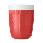 Tasse en céramique au design tricot.  Contenance:: 310 ml. Présenté dans une boîte individuelle.-Rouge-8719941054332-1