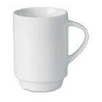 Mug empilable en porcelaine. Contenance 200 ml. Emballage en vrac. La tampographie ne résiste pas au lave vaisselle. Le transfert céramique est résistant au lavage.-Blanc-8719941030145