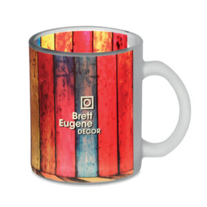 Mug en verre dépoli de 300 ml de contenance avec revêtement spécial pour sublimation.-Transparent Blanc-8719941048171-5