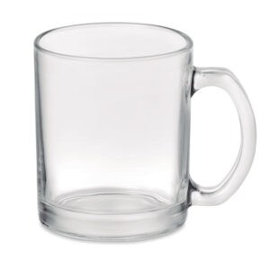Mug en verre brillant d'une contenance de 300 ml avec revêtement spécial pour sublimation.-Transparent-8719941048188