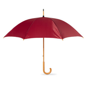 Parapluie en PE 190 T avec manche et poignée en bois. Ouverturemanuelle. Diam 100 cm. Long. mât 60 cm-Bordeaux-8719941016217