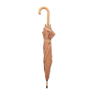 Parapluie en liège à  ouverture automatique de 25 pouces avec mât en bambou et poignée en bois de pin