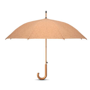 Parapluie en liège à  ouverture automatique de 25 pouces avec mât en bambou et poignée en bois de pin