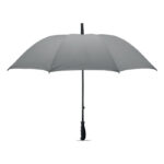 Parapluie 23" tempête ouverture manuelle en polyester hautement réfléchissant avec mât et baleines en fibre de verre. Embouts en plastique noir. Poignée caoutchoutée noire.-Argent mat-8719941050365