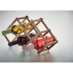 Porte-bouteilles pliable en bois de pin. Peut contenir jusqu'à  6 bouteilles.-Bois-8719941053748-6