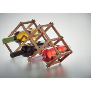 Porte-bouteilles pliable en bois de pin. Peut contenir jusqu'à  6 bouteilles.-Bois-8719941053748-6