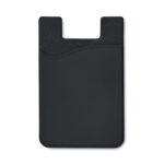 Porte-cartes en silicone avec du ruban adhésif pour le fixer à  l'arrière du smartphone.-Noir-8719941024854