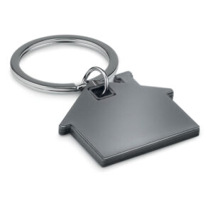 Porte-clés en forme de maison en inox et ABS.-Noir-8719941027022