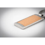 Porte-clés en bois de forme rectangulaire avec des pièces en alliage de zinc.-Bois-8719941046863-3