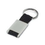 Porte-clés rectangulaire en alliage de zinc. Sangle en PE.-Noir-8719941002517